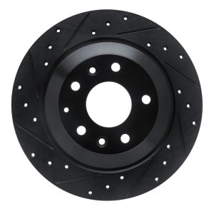 Mazda CX-5 Brake Rotor (1) - Rear Left - R1 Concepts - Drilled & Slotted - Black - `13-`25
